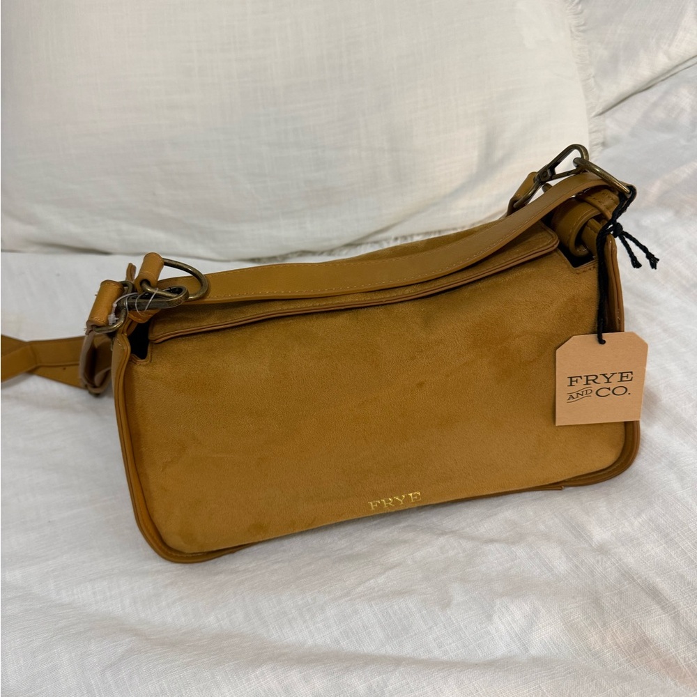 Frye Caramel Suede Crossbody Messenger Bag